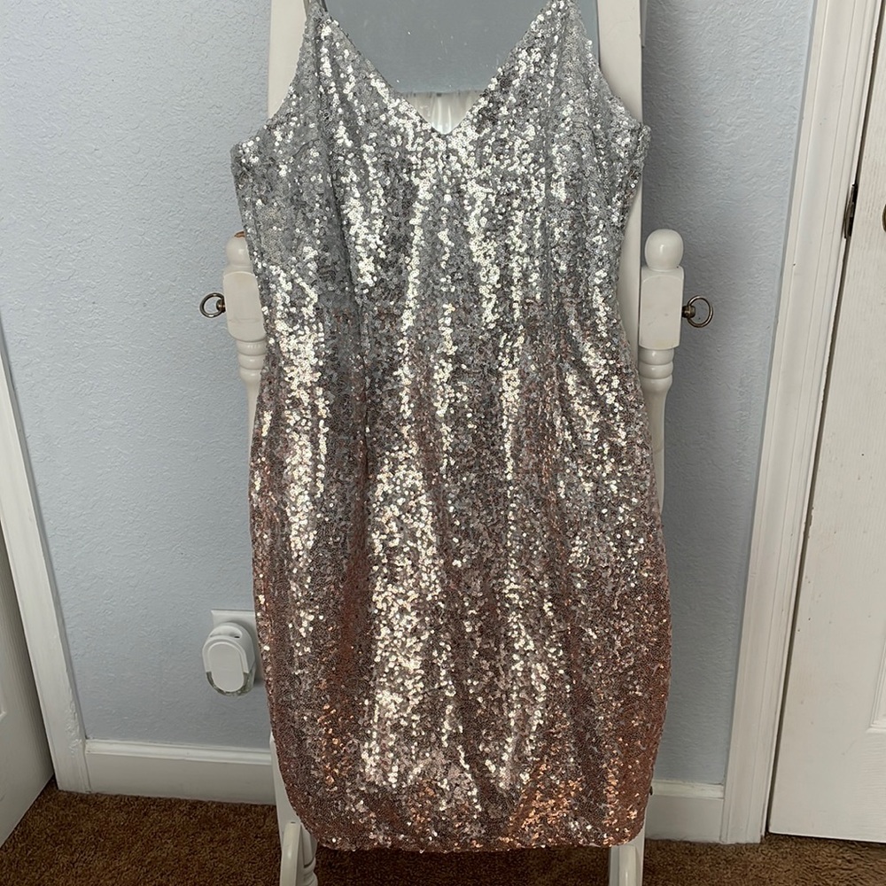 Silver and Pink Sequin dress